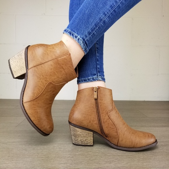 Cowgirl Ankle Booties Faux Leather - Picture 6 of 8